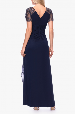 Lana Beaded Flutter Sleeve Dress