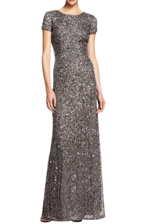 Vivianne Scoop Back Gown – Silver