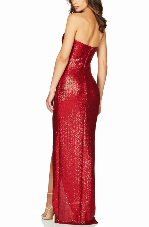 Adele Sequin Gown – Red