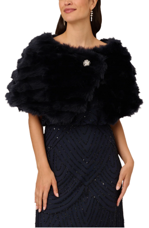 Faux Fur Wrap - Midnight