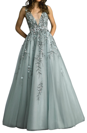 Embellished Floral Goddess Gown