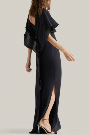 Drape Back Gown – Dark Navy