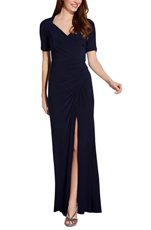 Draped Jersey Gown – Midnight