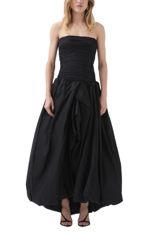 Violette Bubble Hem Maxi Dress - Black