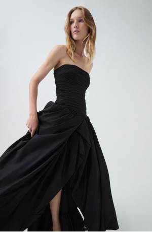 Violette Bubble Hem Maxi Dress - Black
