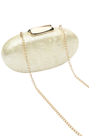 Acrylic Hardcase Clutch - Cream