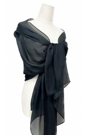 Silk Mesh Scarf - Black