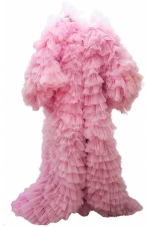 Nova Ruffled Tulle Cape - Pink